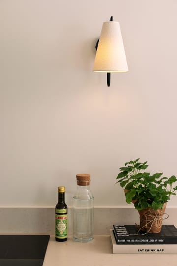 Lou wall lamp - Bouclé white-black - Globen Lighting