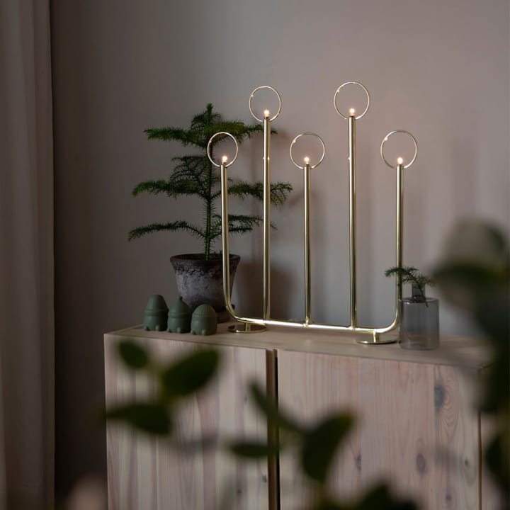 Natale 5 Advent candle holder, White Globen Lighting