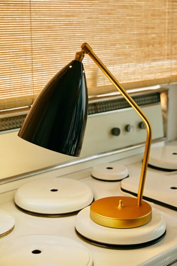 Gräshoppa bordslampa blank - Black-brass - GUBI