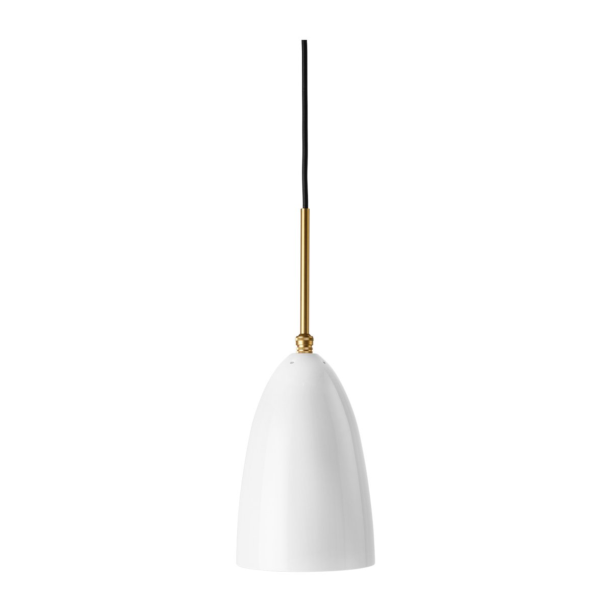 GUBI Gräshoppa ceiling lamp glossy Alabaster white-brass