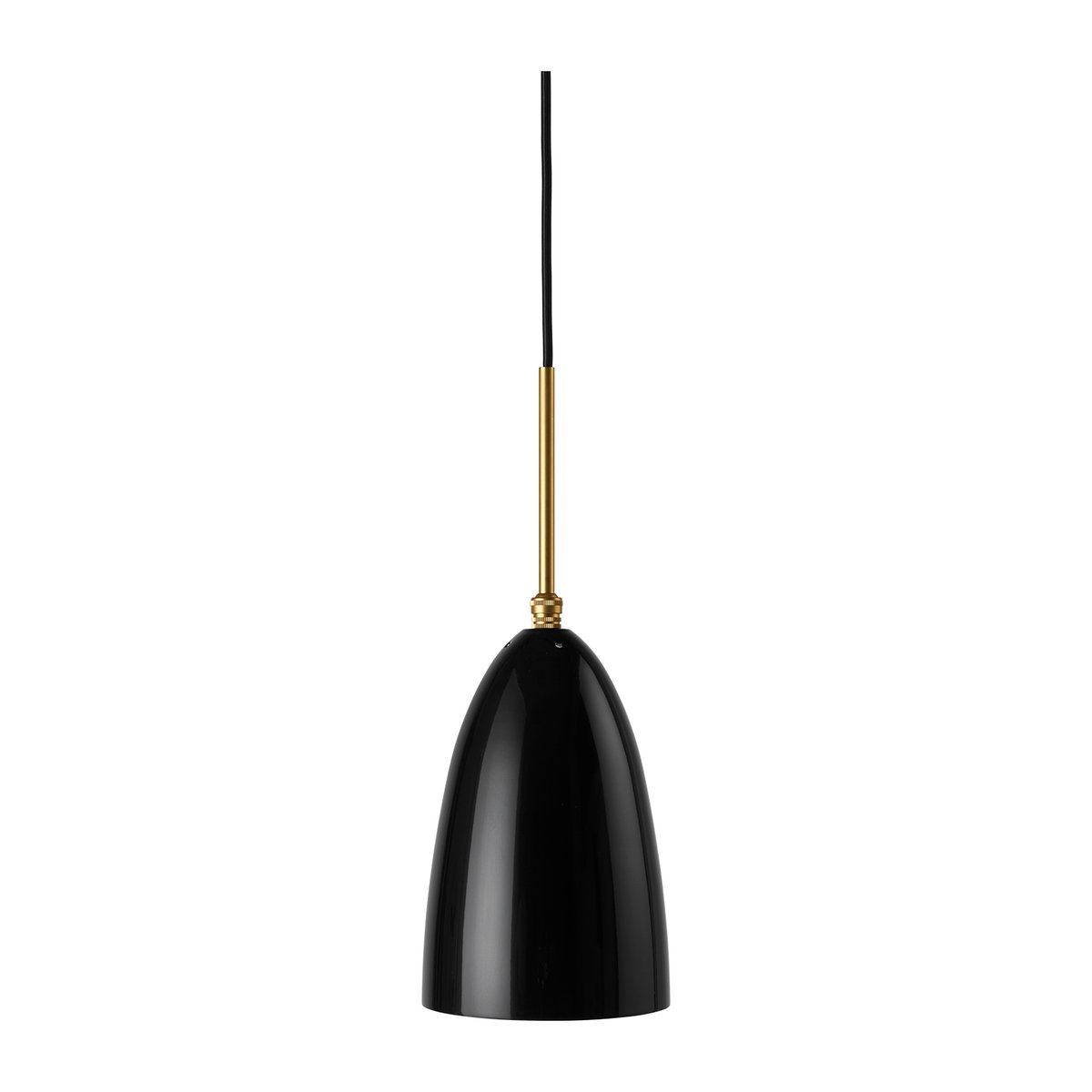 GUBI Gräshoppa ceiling lamp glossy Black-brass