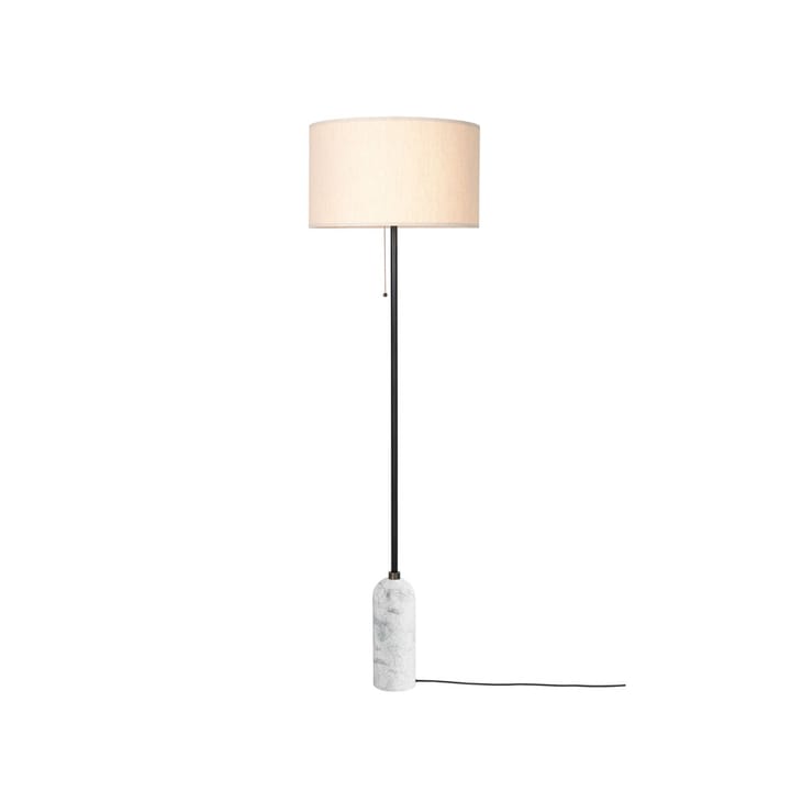 Gravity golvlampa, vit marmor/canvas GUBI