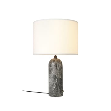 Gravity L bordslampa - grey marble + vit skärm - GUBI