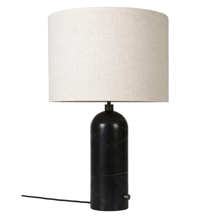 Gravity L bordslampa, Svart marmor-canvas GUBI