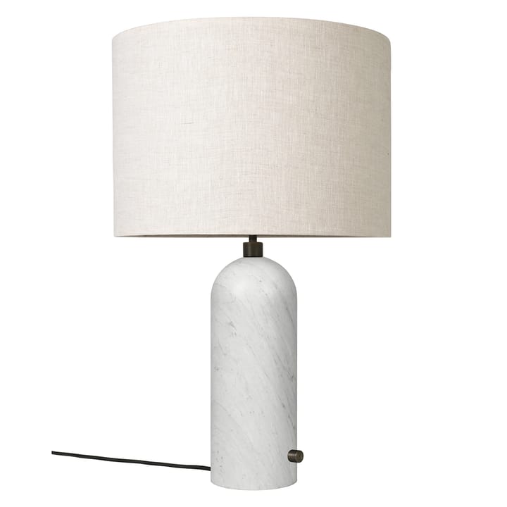 Gravity L bordslampa, Vit marmor-canvas GUBI