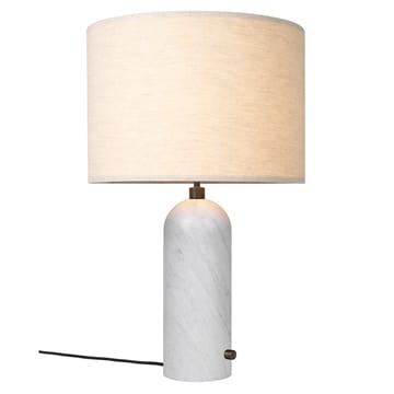 Gravity L bordslampa - Vit marmor-canvas - GUBI