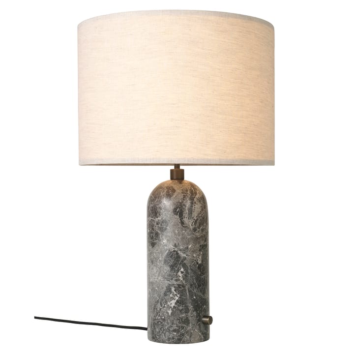 Gravity L table lamp, grey marble-canvase GUBI