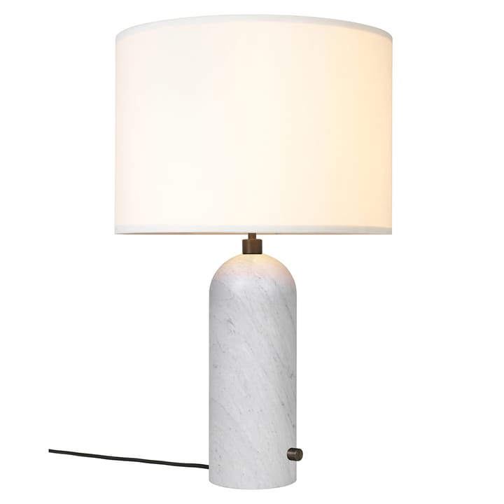 Gravity L table lamp, white marble-white GUBI