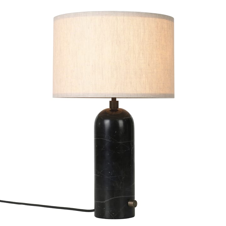 Gravity S bordslampa, Svart marmor-canvas GUBI