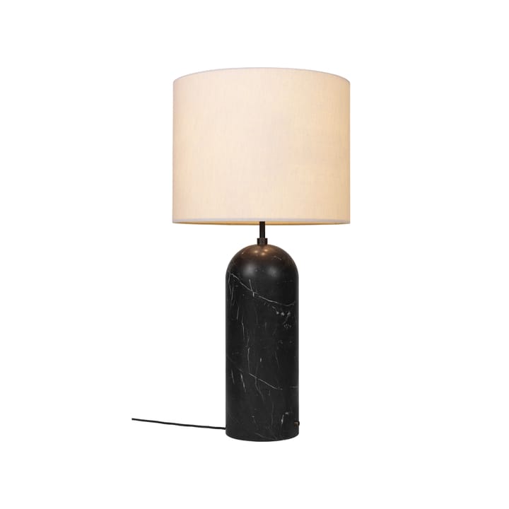 Gravity XL floor lamp, Black marble/canvas, low GUBI