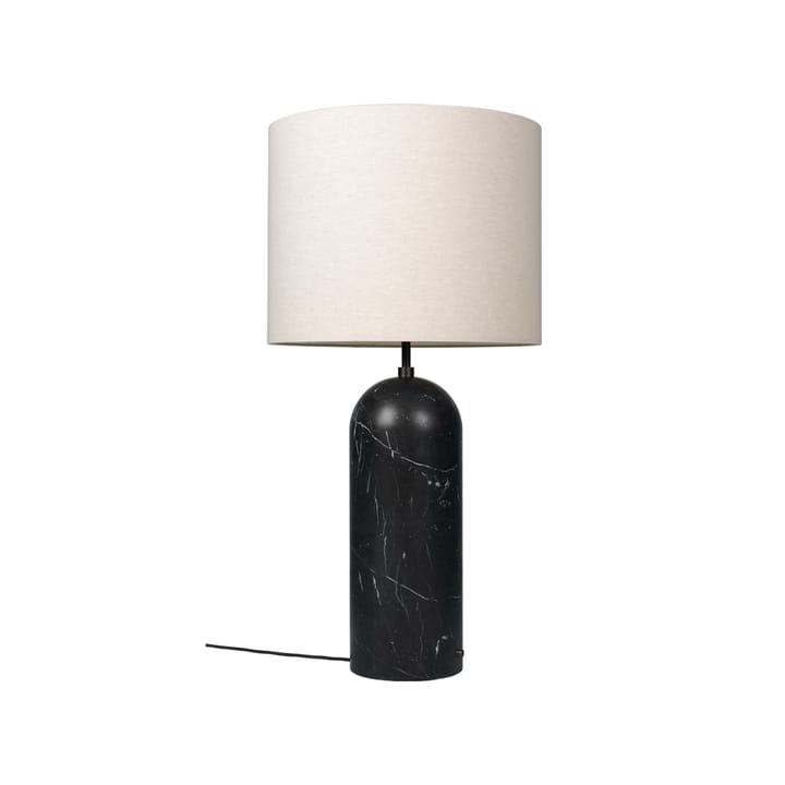 Gravity XL floor lamp, Black marble/canvas, low GUBI