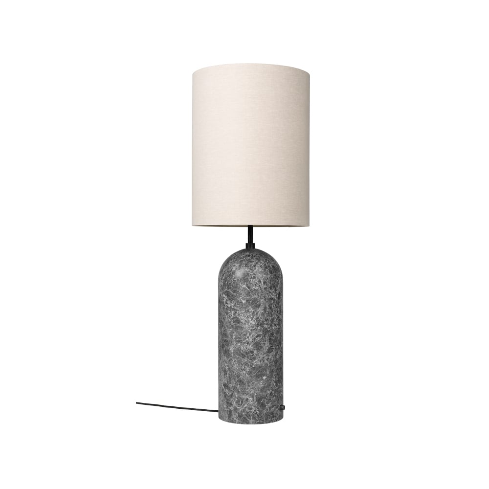 GUBI Gravity XL floor lamp Grey marble/canvas, high