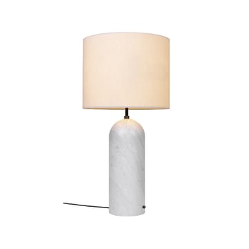 Gravity XL floor lamp - White marble/canvas, low - GUBI