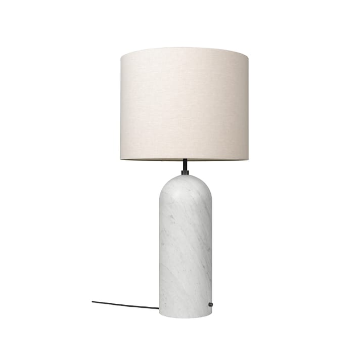 Gravity XL floor lamp, White marble/canvas, low GUBI