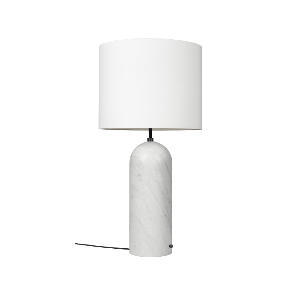 GUBI Gravity XL floor lamp White marble/white, low