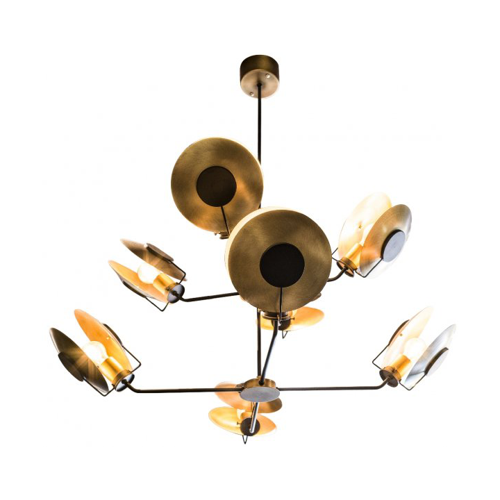 Hallbergs Belysning Caserta 8 ceiling lamp Brass-black