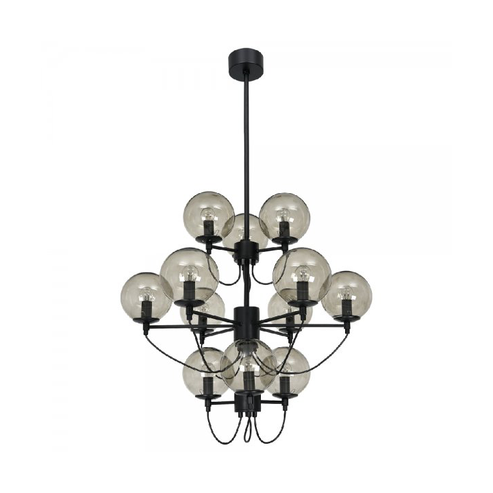 Hallbergs Belysning Perla 12 ceiling lamp 115 cm Black