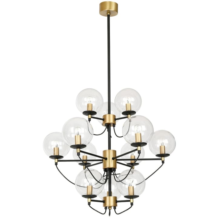 Perla 12 ceiling lamp 115 cm - Brass-black - Hallbergs Belysning