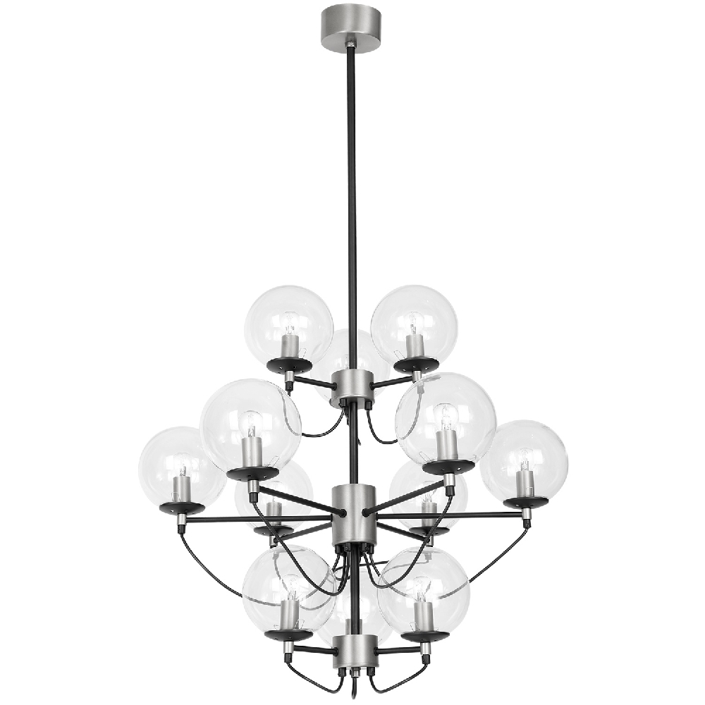 Hallbergs Belysning Perla 12 ceiling lamp 115 cm Silver-black