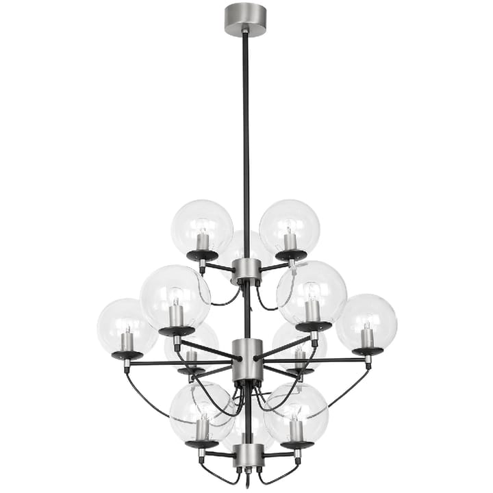 Perla 12 taklampa 115 cm - Silver-svart - Hallbergs Belysning