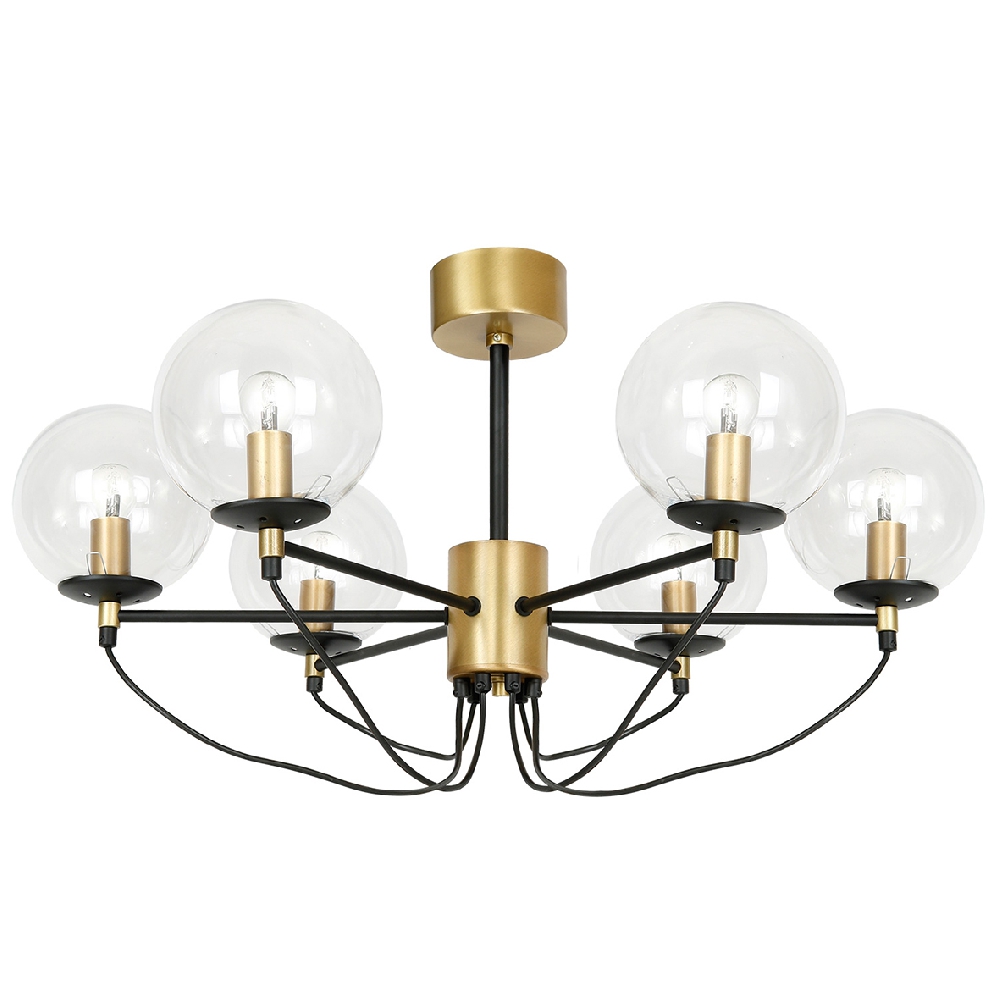 Hallbergs Belysning Perla 6 ceiling lamp 45 cm Brass-black