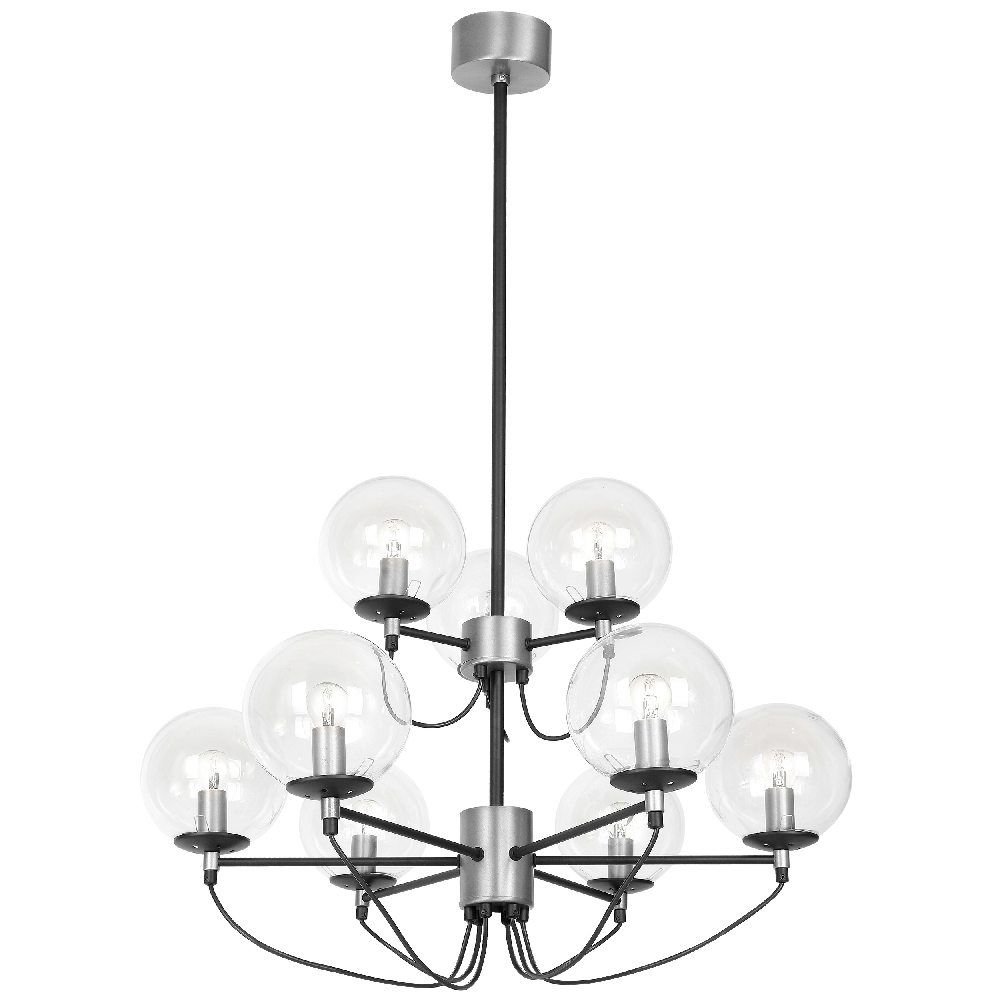 Hallbergs Belysning Perla 9 ceiling lamp 95 cm Black-silver