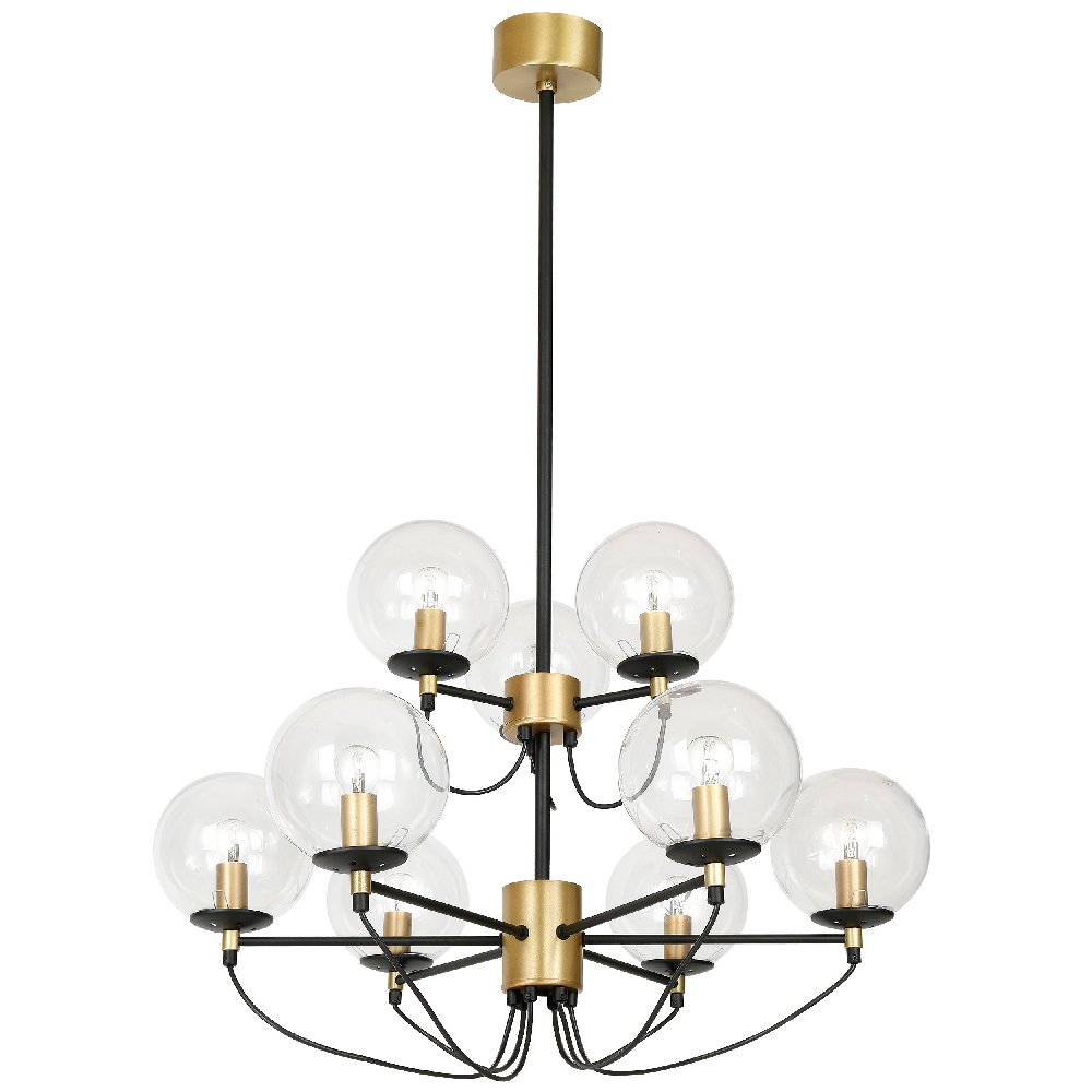 Hallbergs Belysning Perla 9 ceiling lamp 95 cm Brass-black