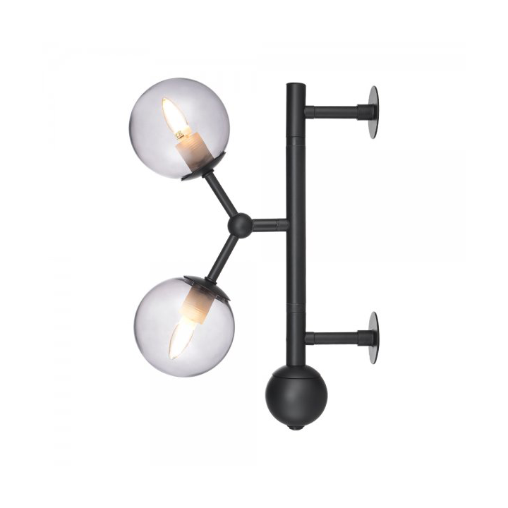 Halo Design Atom wall lamp 33 cm Smoke