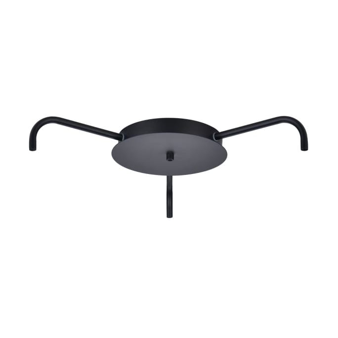 Halo Design ceiling plate for 4 lamps, Black Halo Design