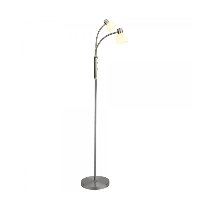 Halo Design Hudson 2-Arm Stehleuchte 135 cm Silber