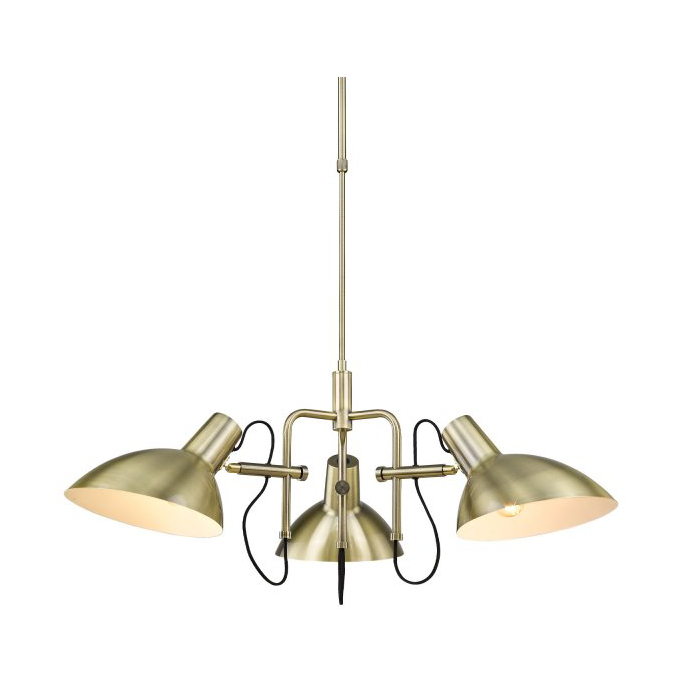 Halo Design Metropole 3-Licht Deckenleuchte 73 cm Goldfarben