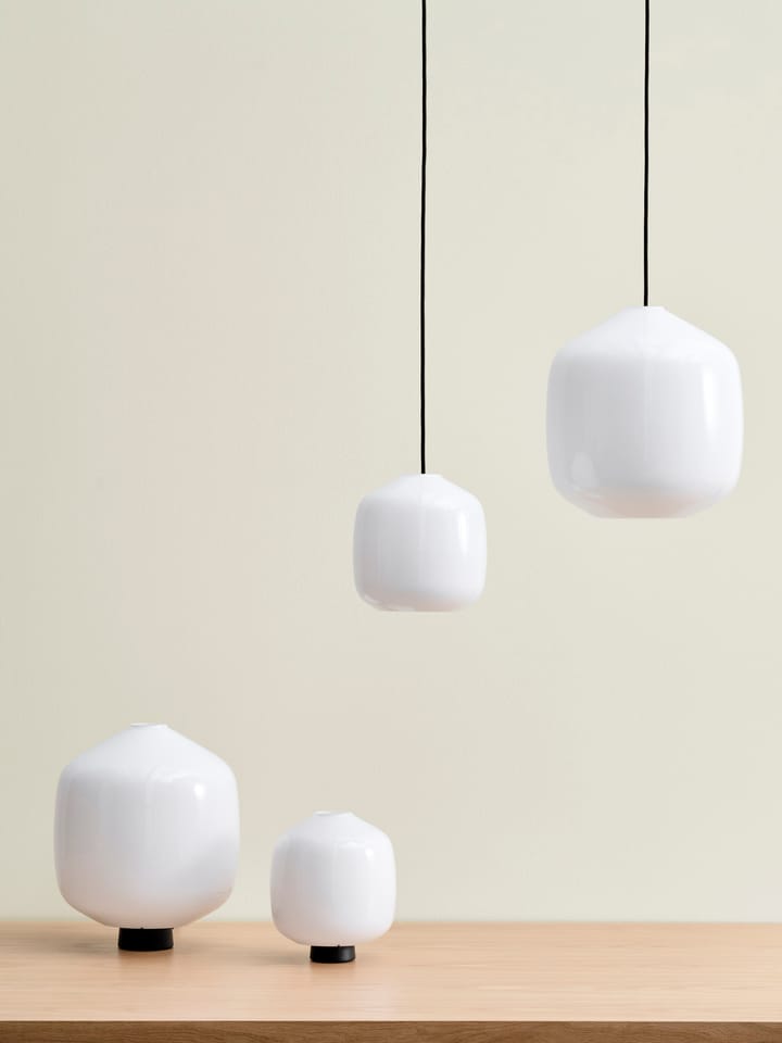 Buoy pendant lamp Ø20 cm, Opal glass-soft black HAY