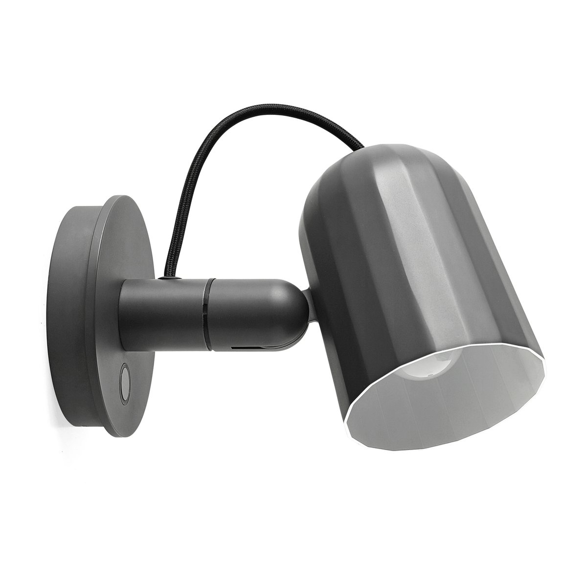 HAY Noc wall button wall lamp Dark grey