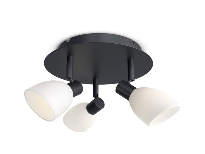 Cut spotlight 3 lamps, Black Herstal