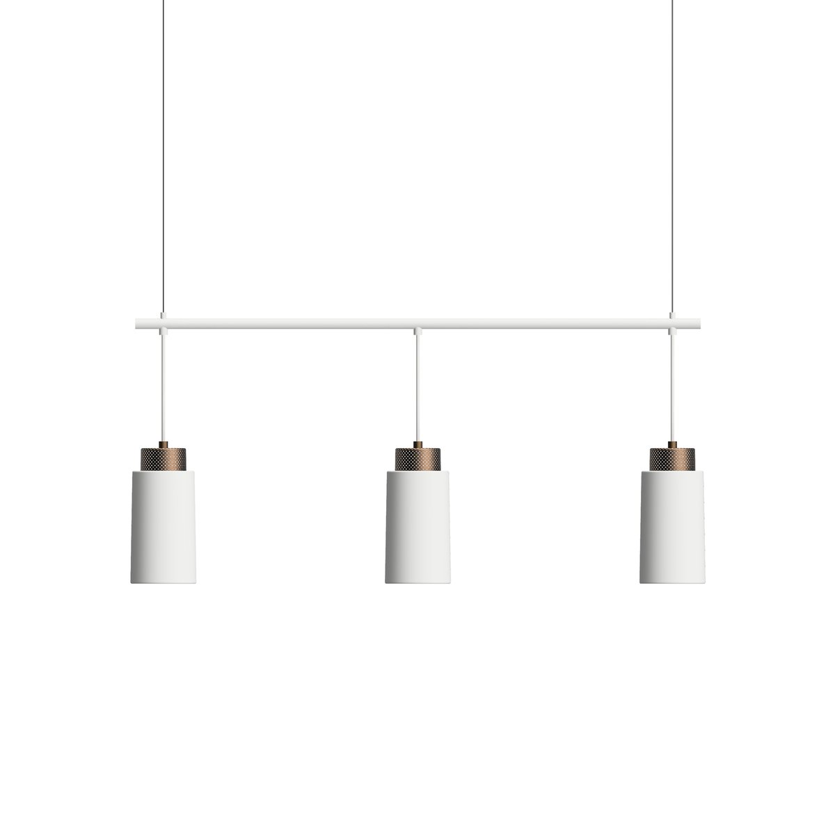 Herstal Edge pendant lamp trio Matte white-bronze