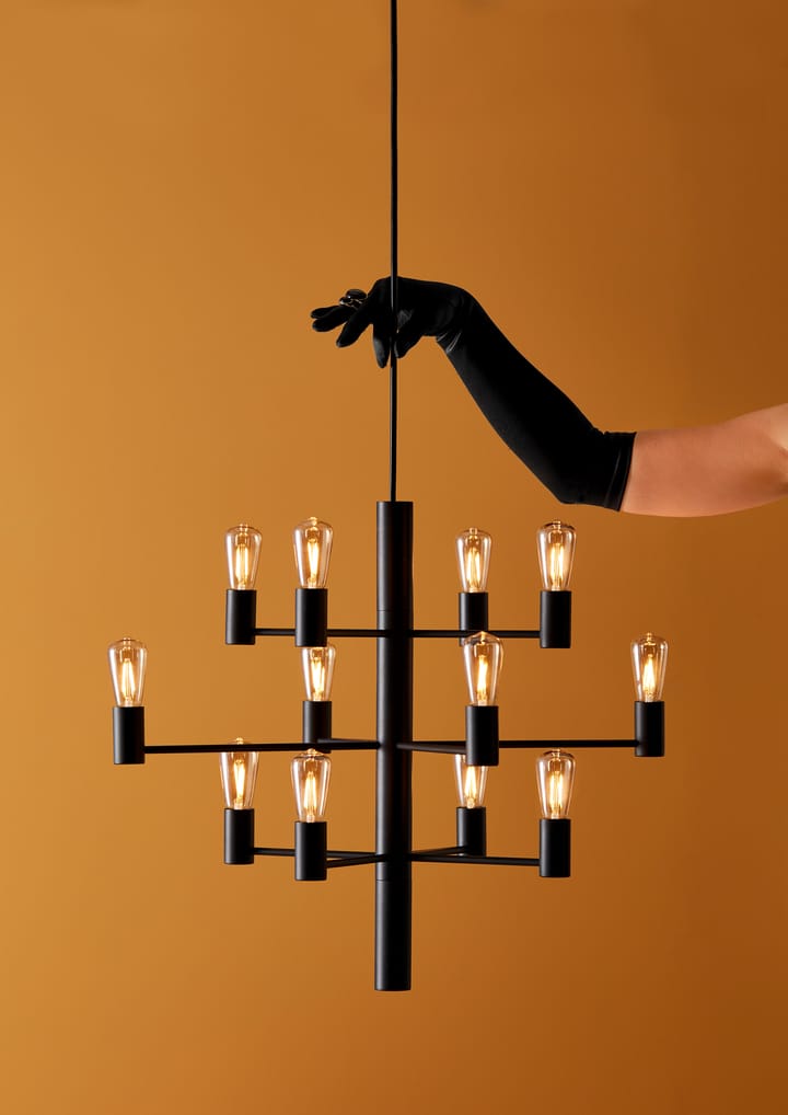 Manola 12 chandelier, black Herstal