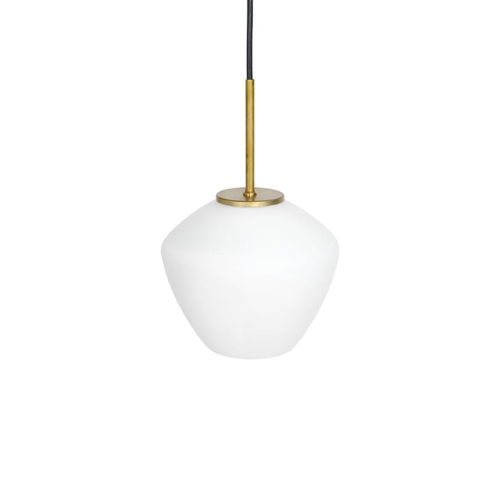 DK 1-Low pendant - Raw brass/matte white - Konsthantverk