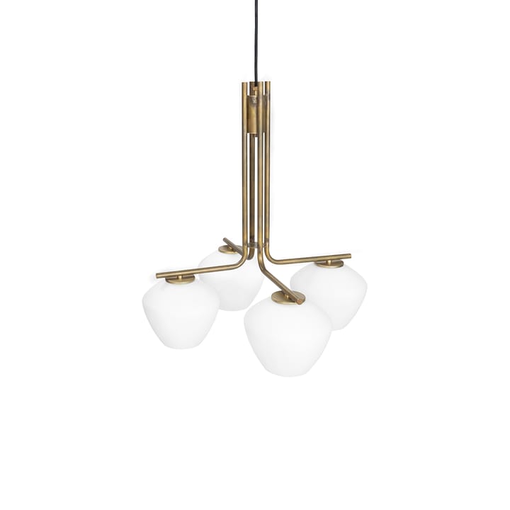 DK 4-Low pendant, Raw brass/matte white Konsthantverk