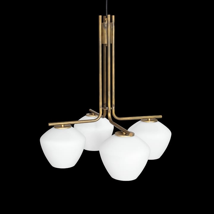 DK 4-Low pendant, Raw brass/matte white Konsthantverk