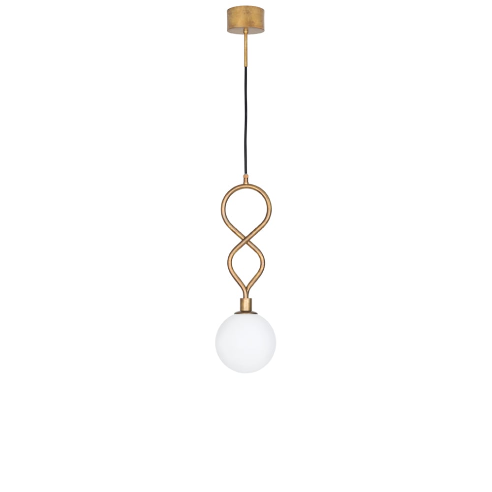 Konsthantverk Eld Klot pendant Raw brass, matte white