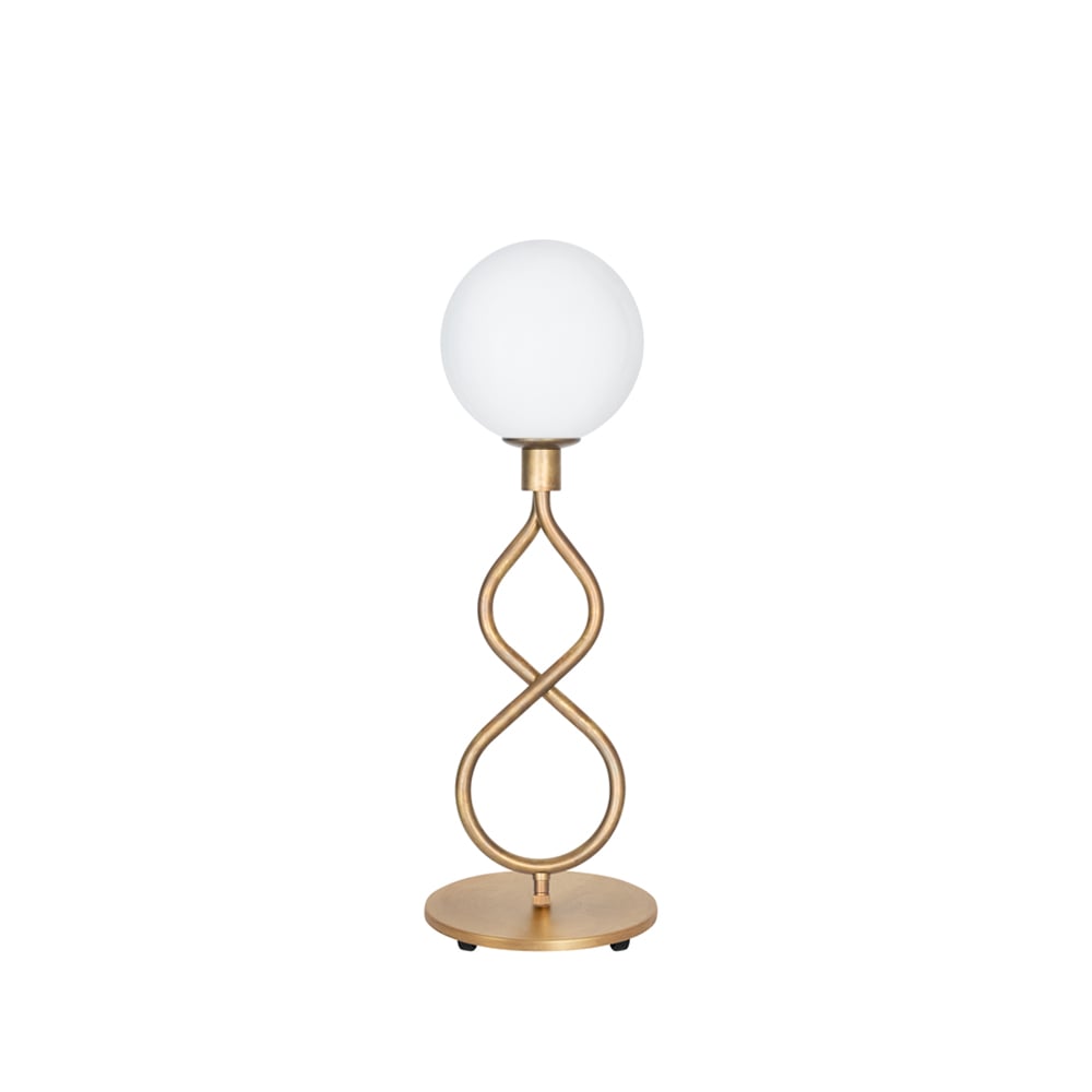 Konsthantverk Eld Klot table lamp Raw brass, matte white