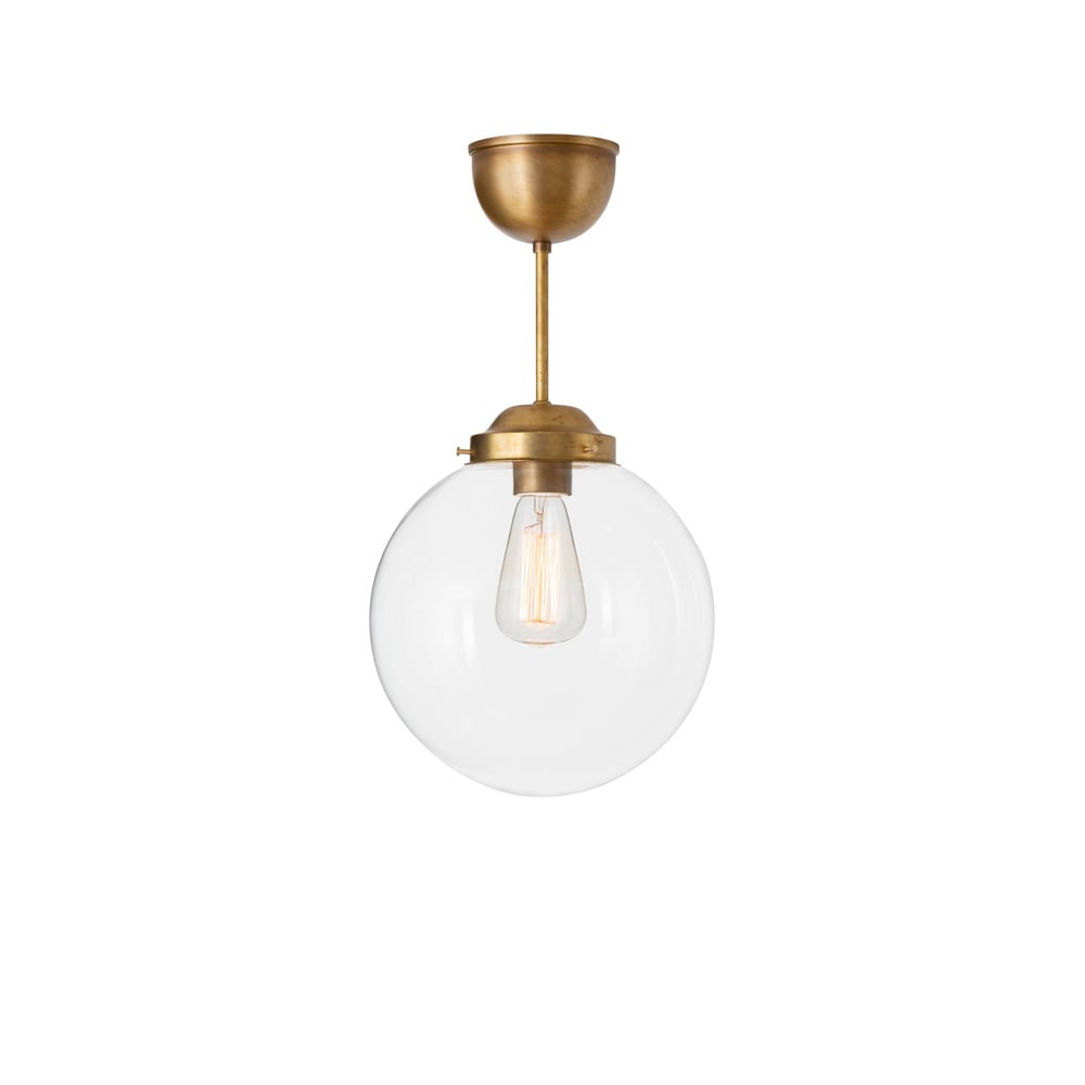 Konsthantverk Glob pendant Clear raw brass Ø25 cm