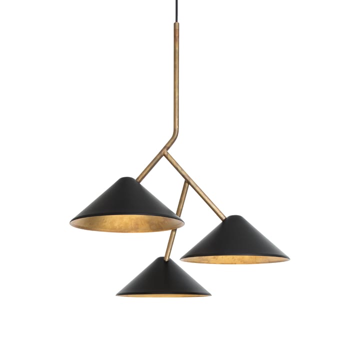 Grenverk ceiling lamp, Raw brass/black Konsthantverk