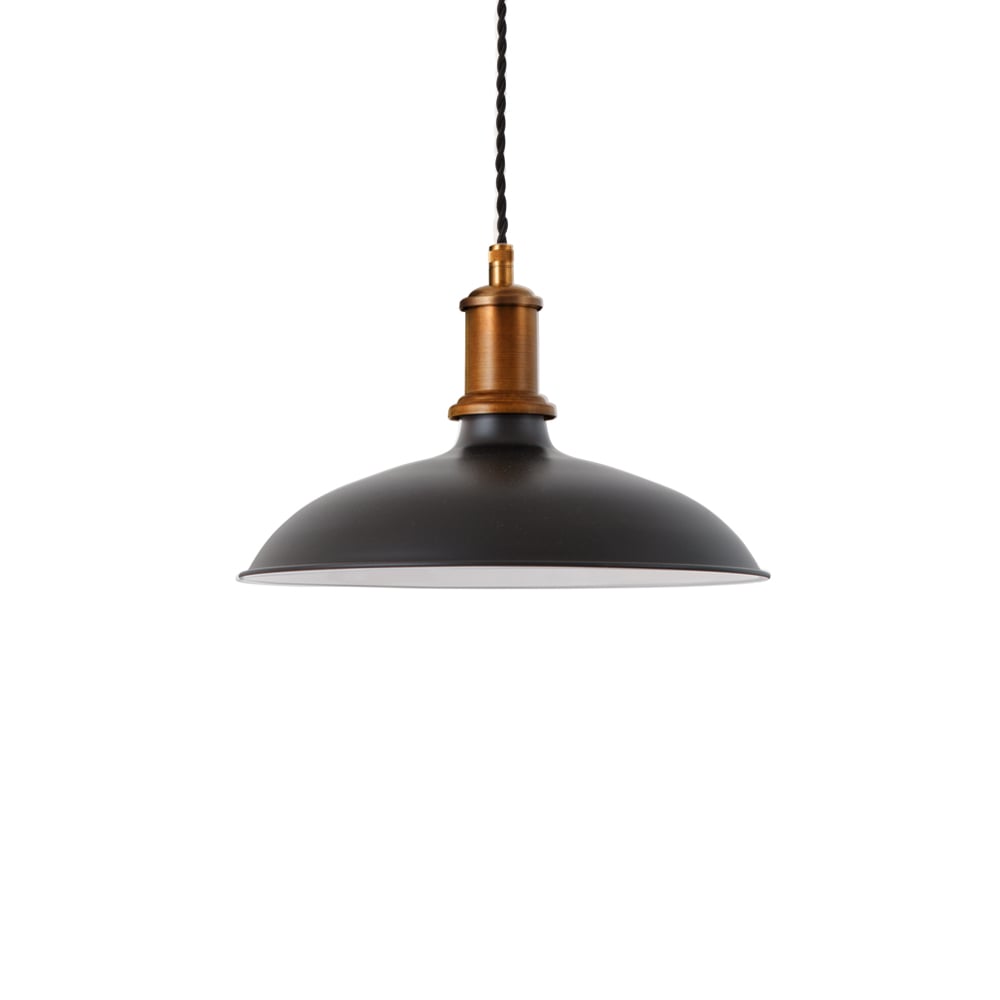 Konsthantverk Kavaljer pendant Black matte, raw brass, small