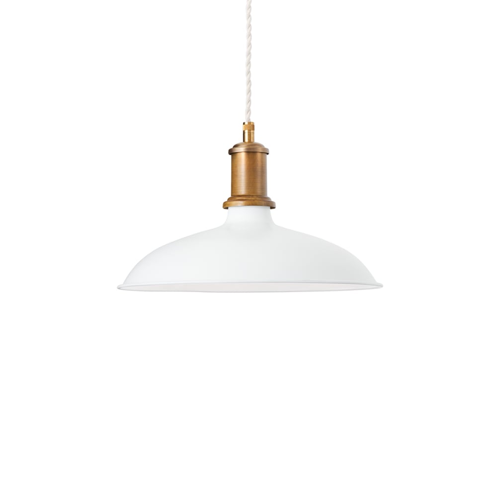 Konsthantverk Kavaljer pendant White matte, raw brass, small