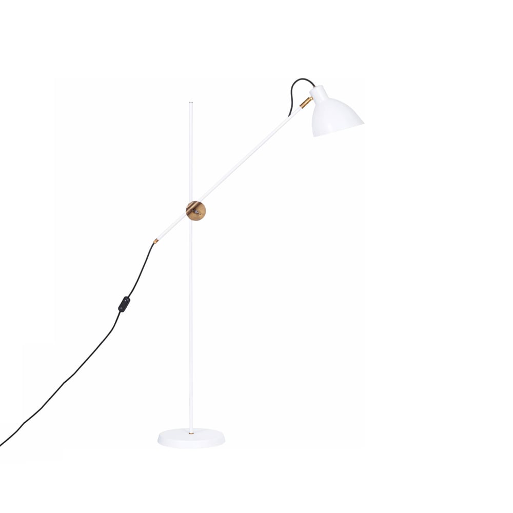 Konsthantverk KH1 floor lamp White matte, raw brass