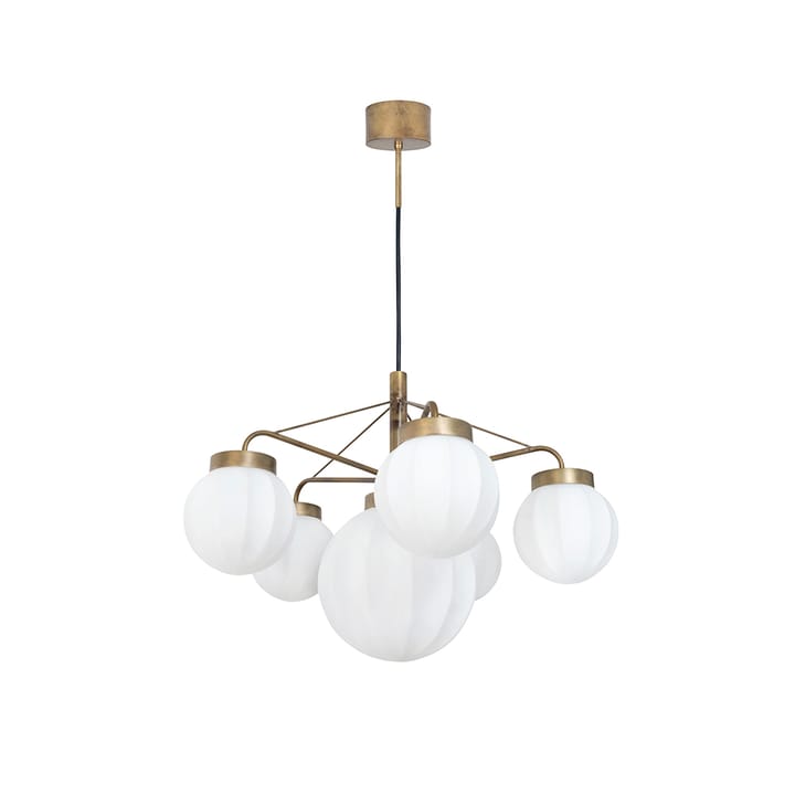 Klyfta 6-Low pendant, Raw brass/ white Konsthantverk