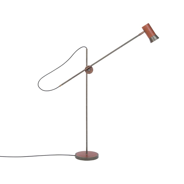 Kusk floor lamp, Iron oxide/leather Konsthantverk