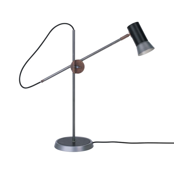 Kusk table lamp, Raw iron/black leather Konsthantverk