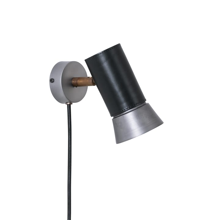 Kusk wall lamp, Raw iron/black leather Konsthantverk